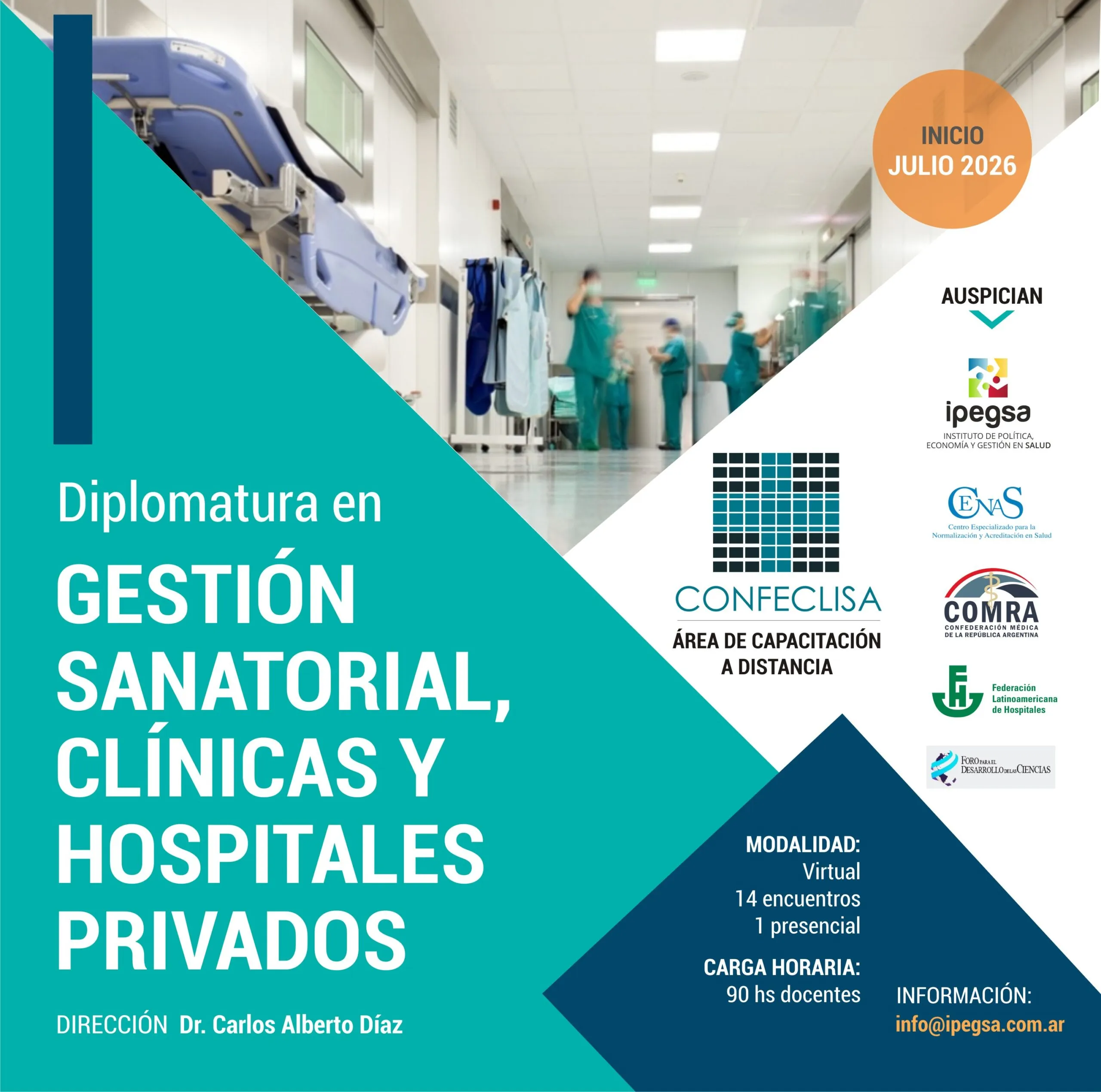 Afiche de la Diplomatura en Gestión Sanatorial, Clínicas y Hospitales Privados
