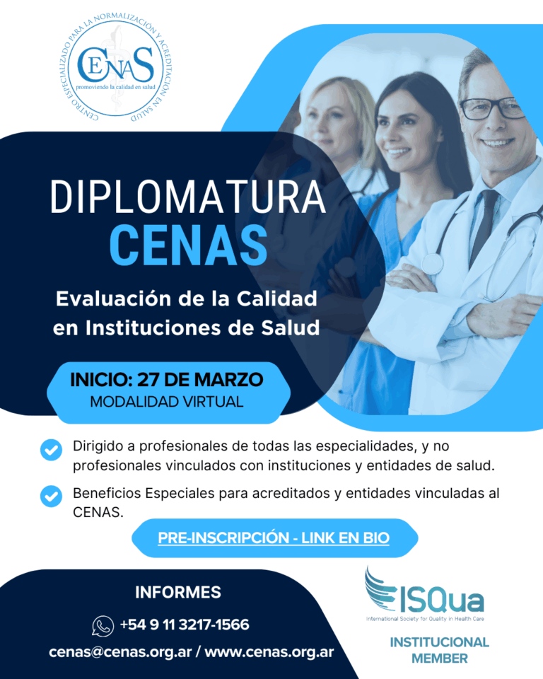 Lee más sobre el artículo Diplomatura CENAS 2025 «Evaluación de la Calidad en Instituciones de Salud».